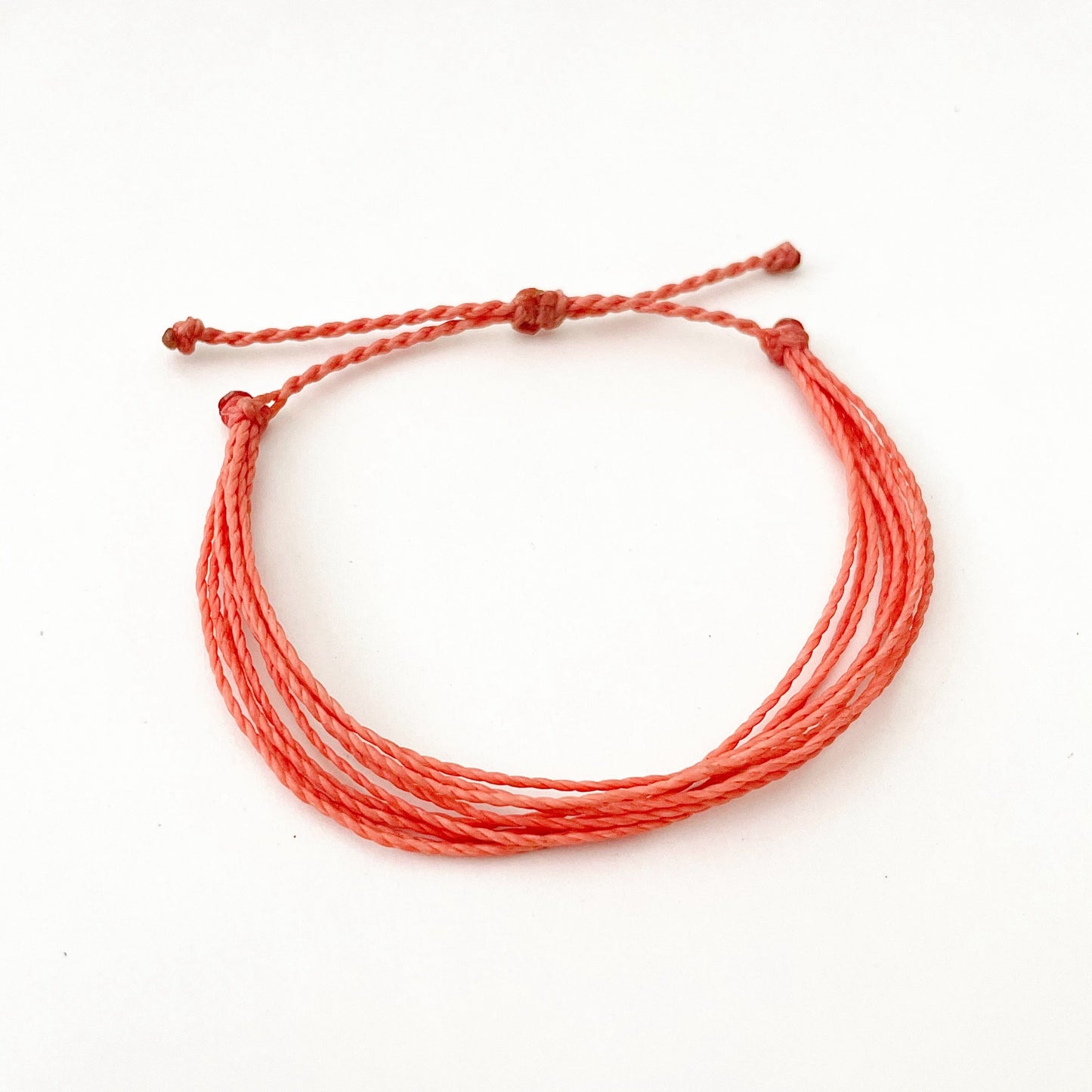 Coral Orange, Adjustable String Bracelet