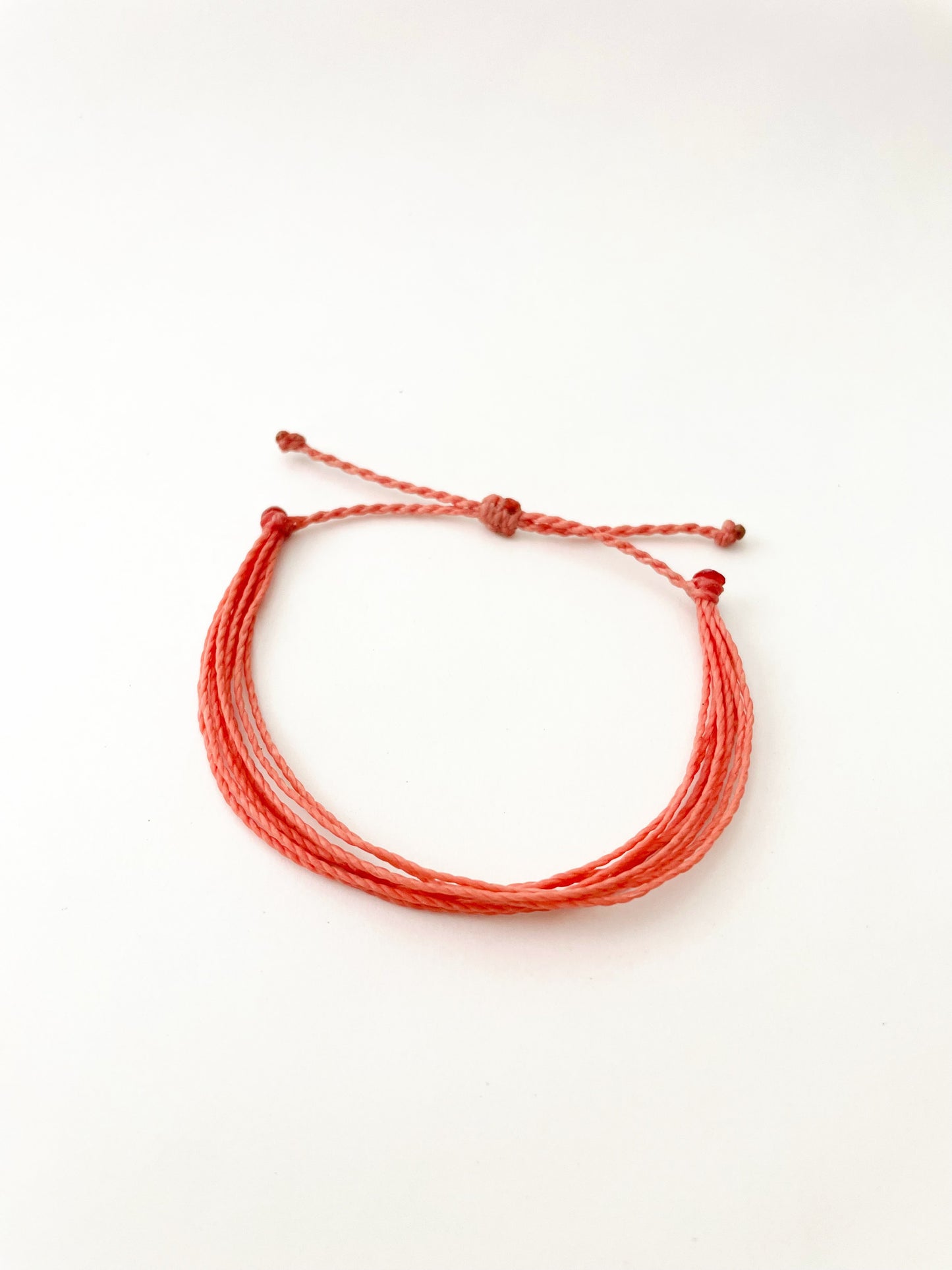 Coral Orange, Adjustable String Bracelet