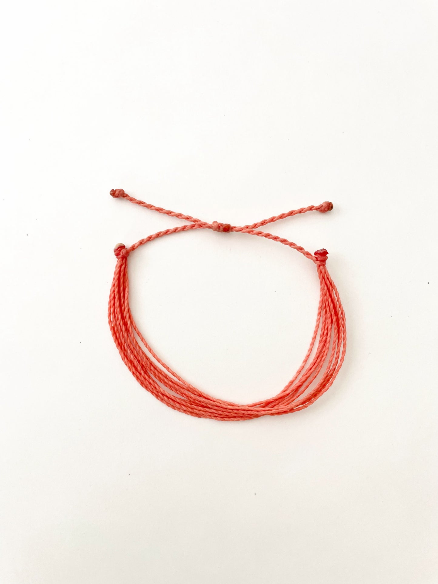 Coral Orange, Adjustable String Bracelet