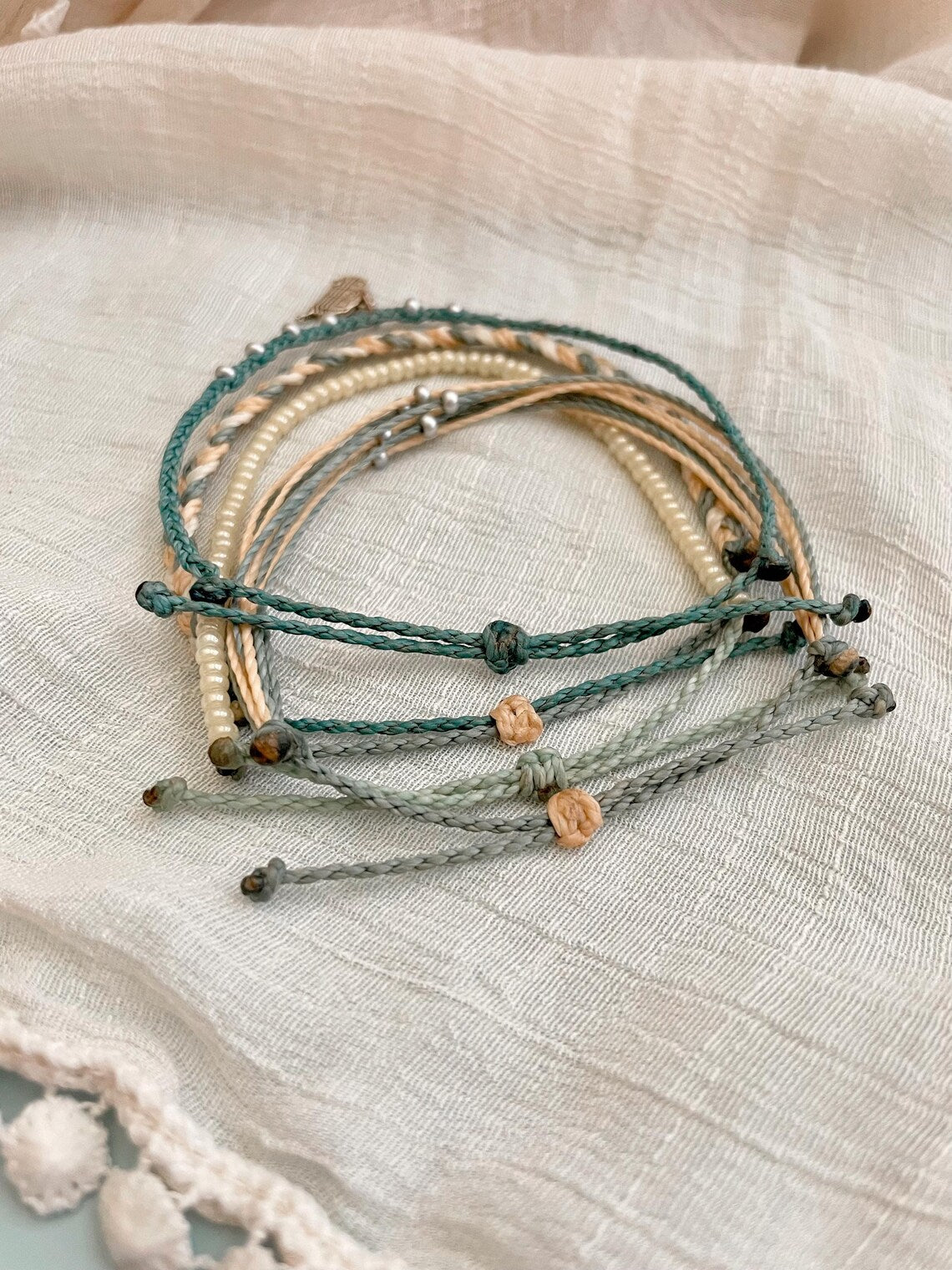 Camping Charm Bracelet Bracelet Stack Braided Friendship Bracelet Set of Adjustable Bracelets Handmade