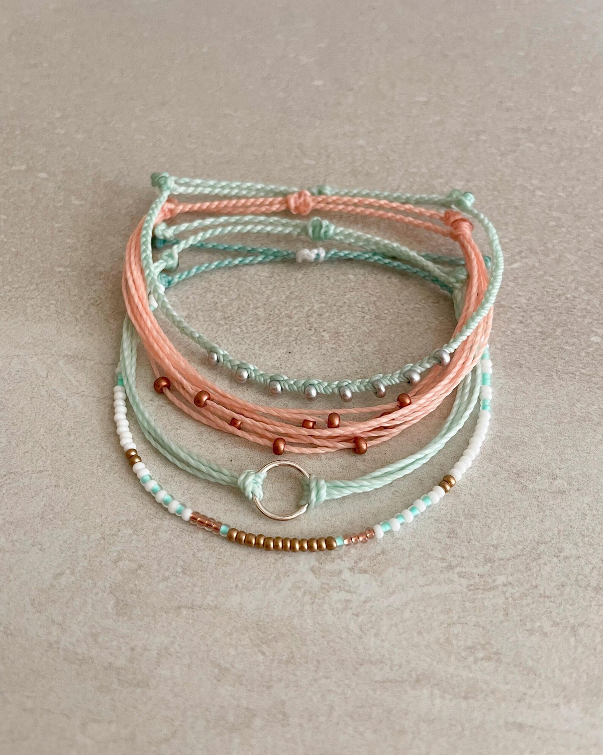 Surfer Bracelet Set Adjustable Beach Bracelets Boho Surf Bracelets for Women Stackable String Bracelet Set Handmade Boho Summer Accessories
