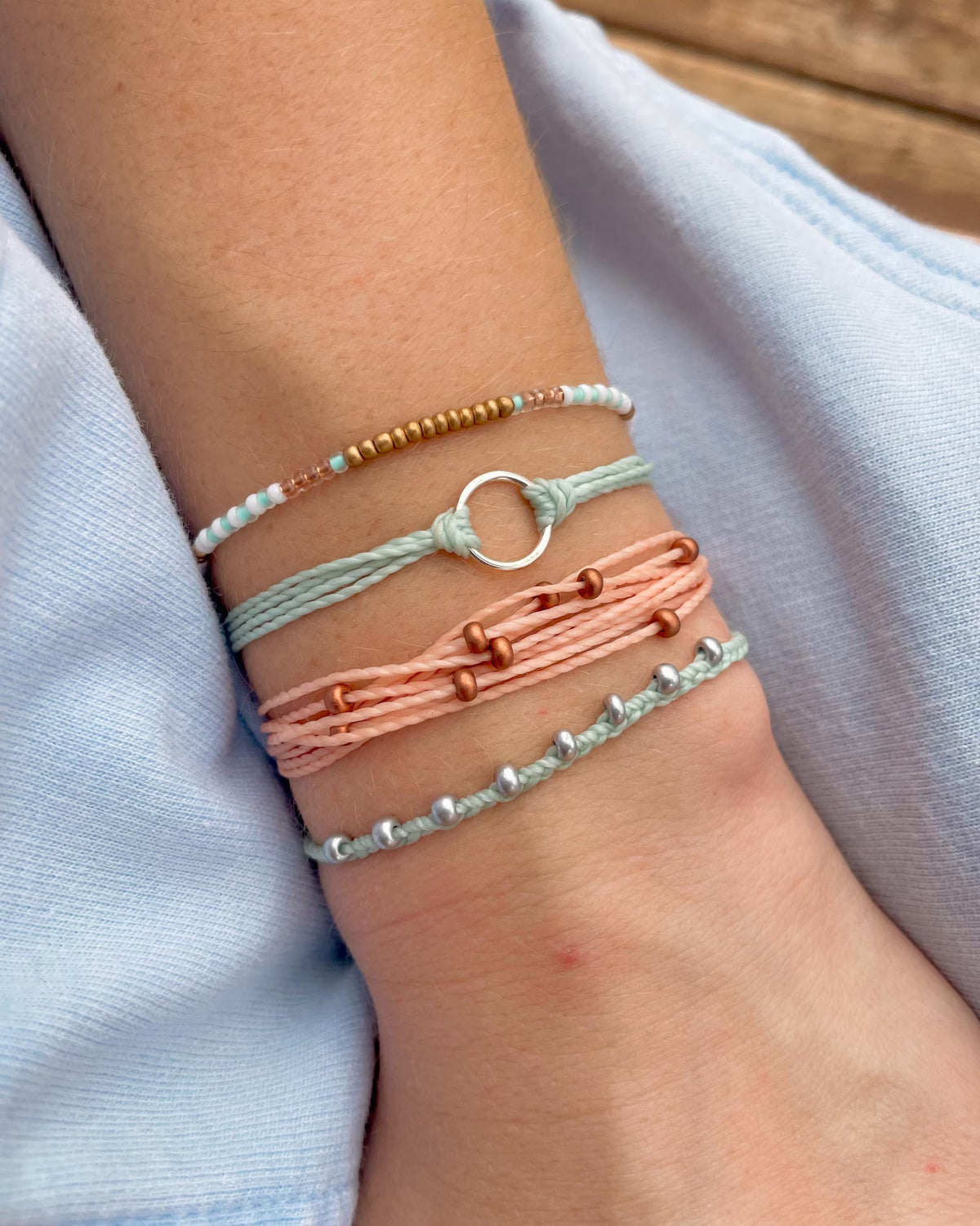 Surfer Bracelet Set Adjustable Beach Bracelets Boho Surf Bracelets for Women Stackable String Bracelet Set Handmade Boho Summer Accessories