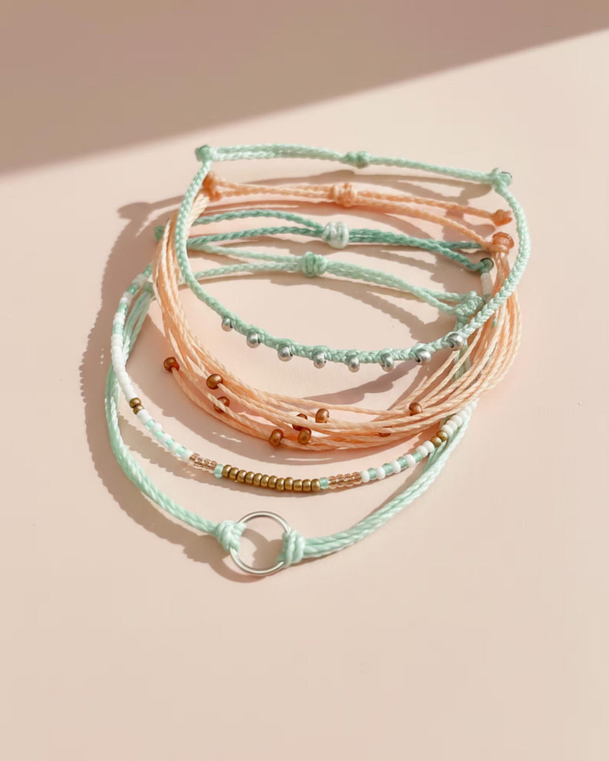Surfer Bracelet Set Adjustable Beach Bracelets Boho Surf Bracelets for Women Stackable String Bracelet Set Handmade Boho Summer Accessories