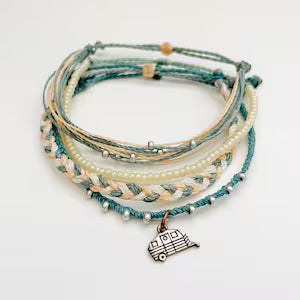 Camping Charm Bracelet Bracelet Stack Braided Friendship Bracelet Set of Adjustable Bracelets Handmade