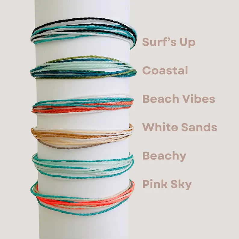 Womens String Anklet Surfer Beach Anklet Waterproof Cord Anklet Adjustable Multicolor Surf Jewelry for Women Ankle Bracelet