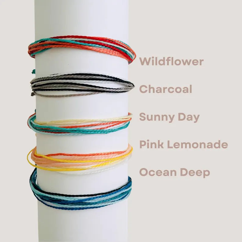 Womens String Anklet Surfer Beach Anklet Waterproof Cord Anklet Adjustable Multicolor Surf Jewelry for Women Ankle Bracelet
