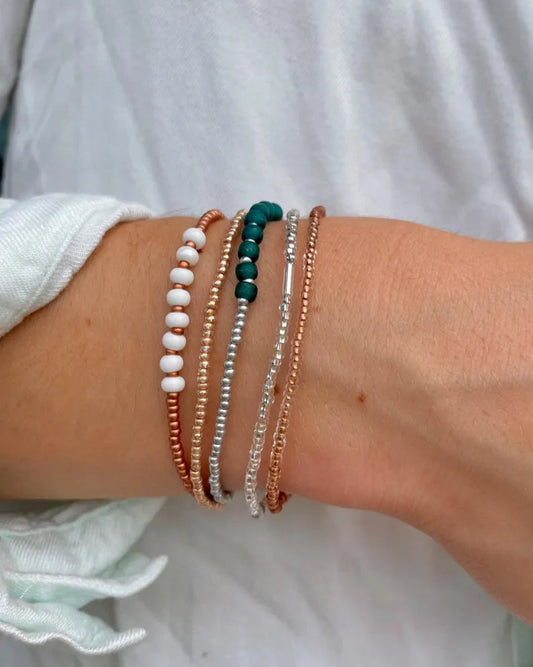 Beaded Stretch Bracelet Set Seed Bead Bracelet Stack Jewelry for Travel Boho Bead Bracelet Casual Jewelry for Work Simple Bracelet Handmade