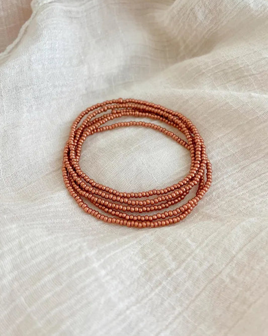 Minimalist Copper Beaded Stretch Bracelets