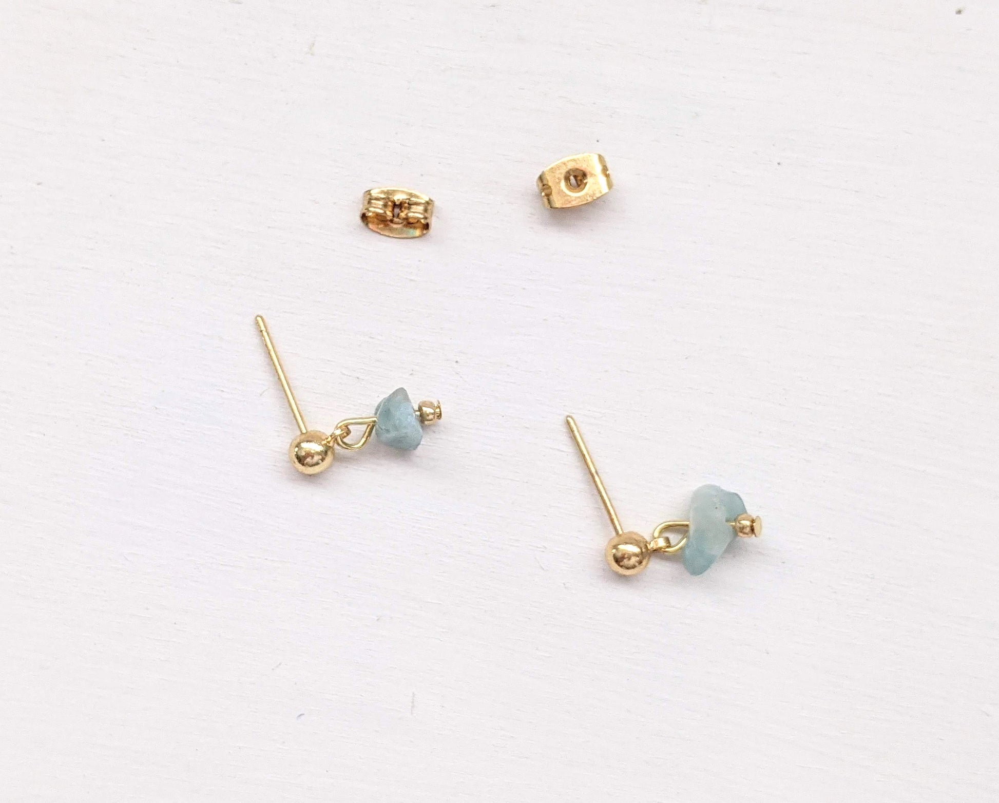 Drop Stud Earrings, 18k Gold Earrings, Dainty Earrings, Minimalist Earrings, Amazonite Earrings, Dangle Earrings, Gold Earrings, Gemstone