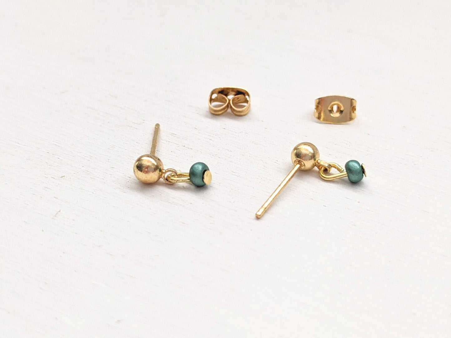 Drop Stud Earrings, 18k Gold Earrings, Dainty Earrings, Minimalist Earrings, Dangle Earrings, Gold Earrings, Stud Earrings, Small Earrings