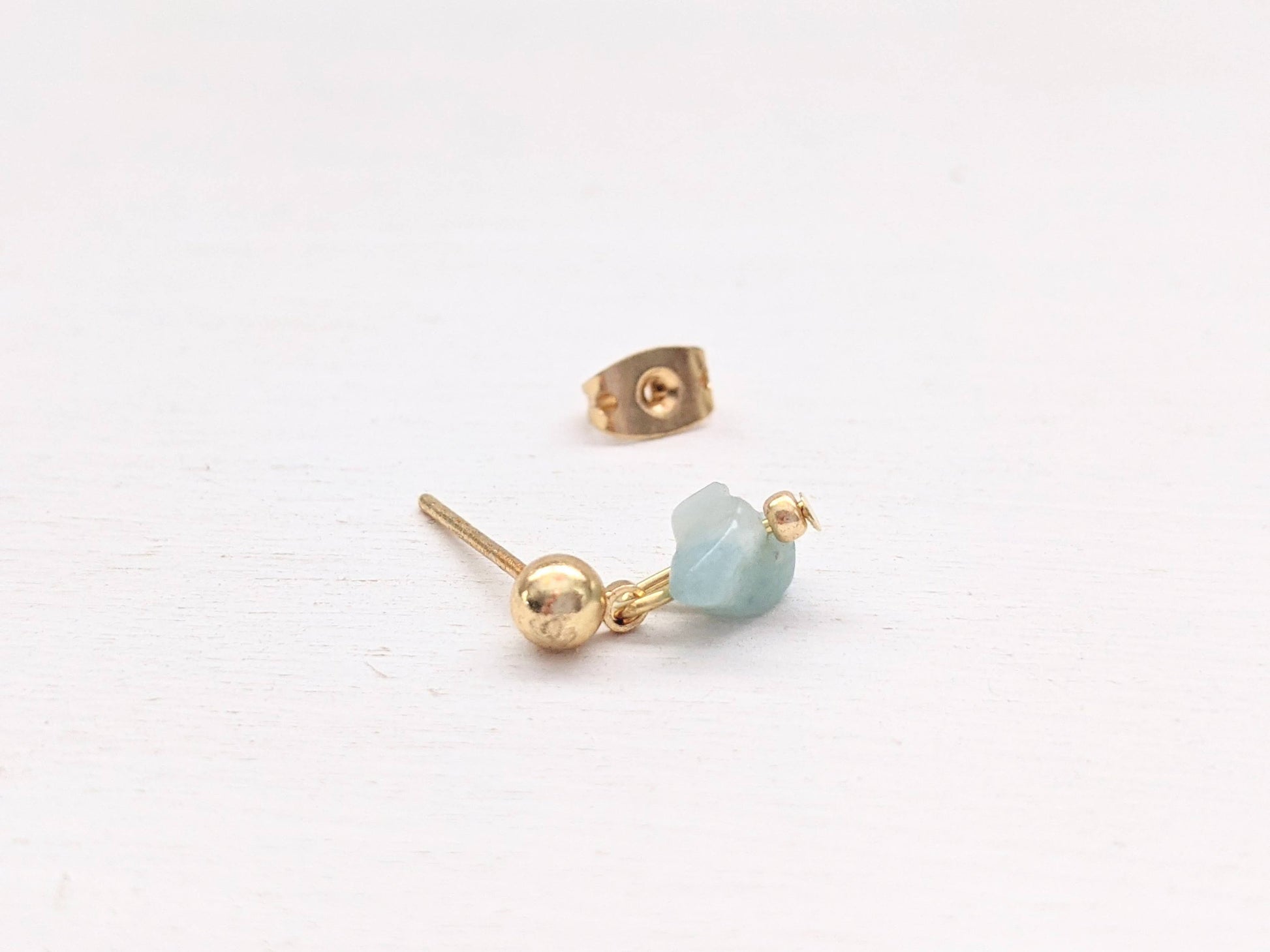 Drop Stud Earrings, 18k Gold Earrings, Dainty Earrings, Minimalist Earrings, Amazonite Earrings, Dangle Earrings, Gold Earrings, Gemstone