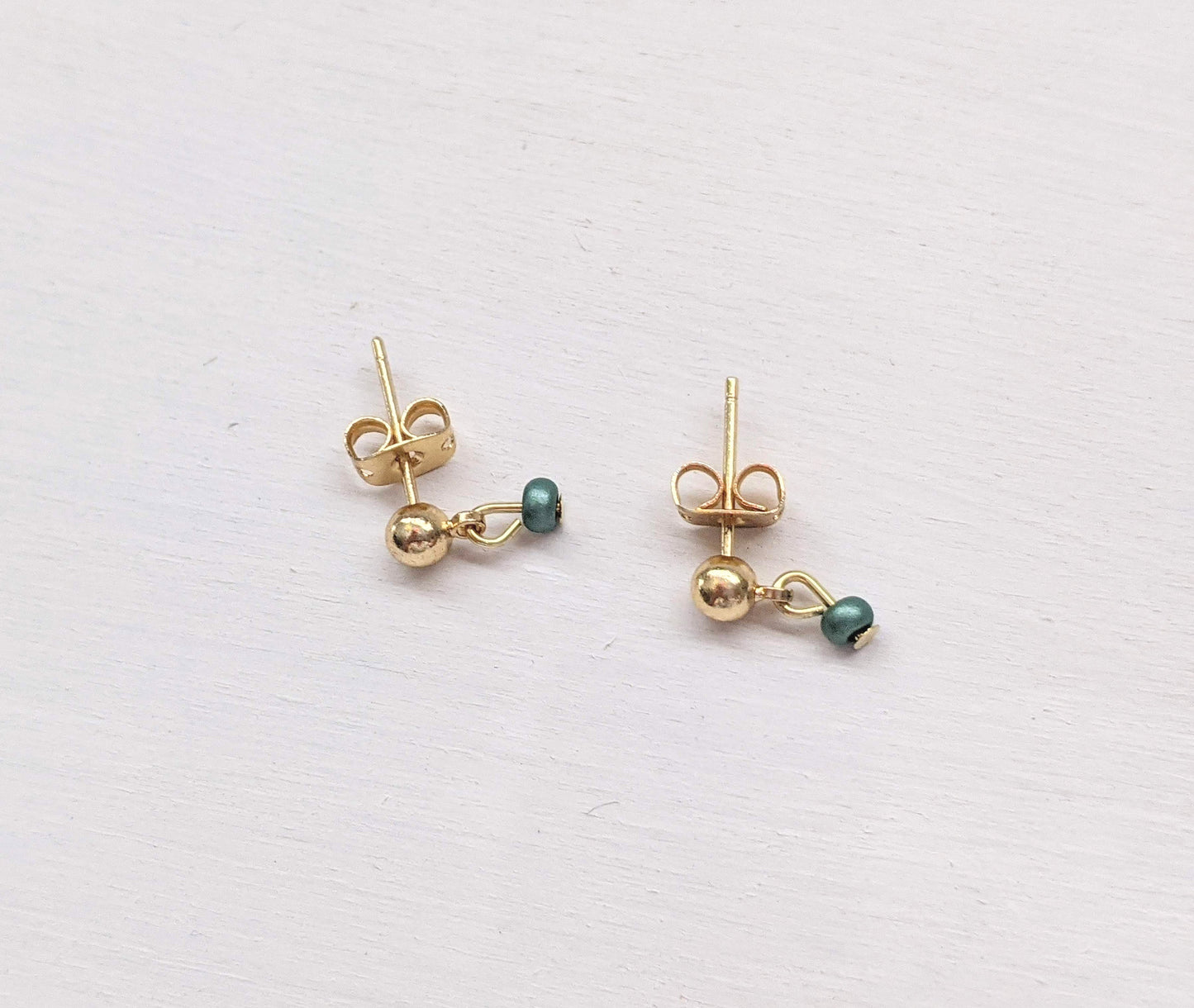 Drop Stud Earrings, 18k Gold Earrings, Dainty Earrings, Minimalist Earrings, Dangle Earrings, Gold Earrings, Stud Earrings, Small Earrings