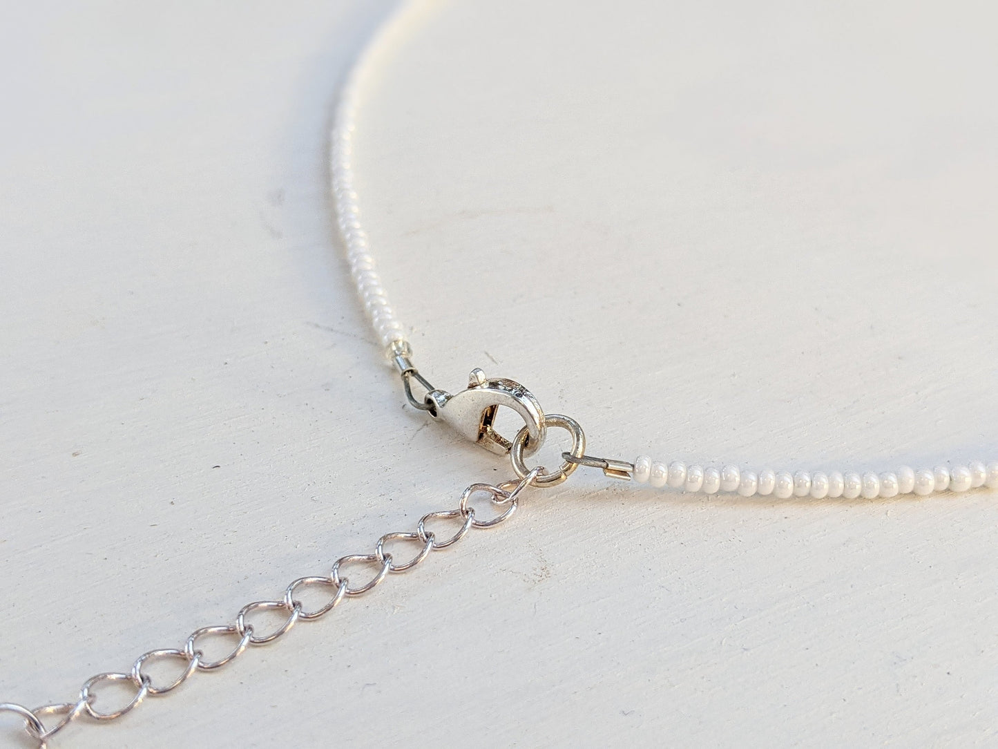 Snowflake ⋆ White Beaded Choker, Seed Bead Choker, Seed Bead Necklace, Beach Choker, Dainty Choker, Beaded Necklace, Simple Necklace, Choker