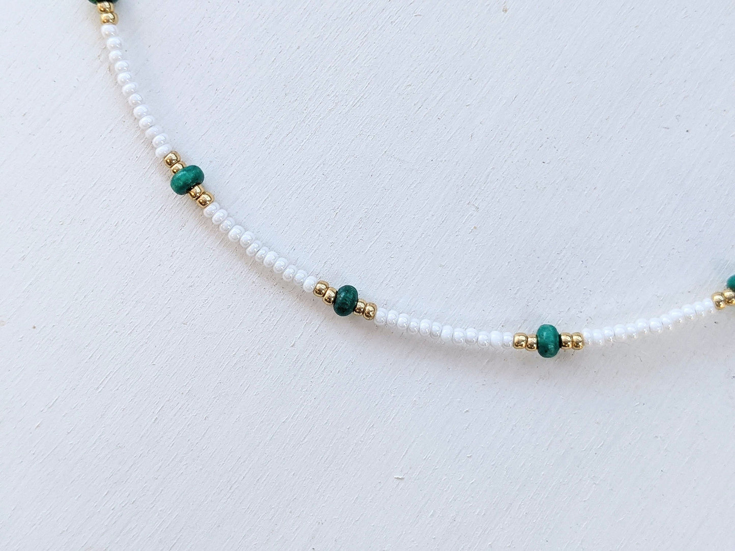 Tropical Island ⋆ Seed Bead Necklace, Seed Bead Choker, White Choker, Choker Necklace, Beaded Necklace, Beaded Choker, Dainty Necklace