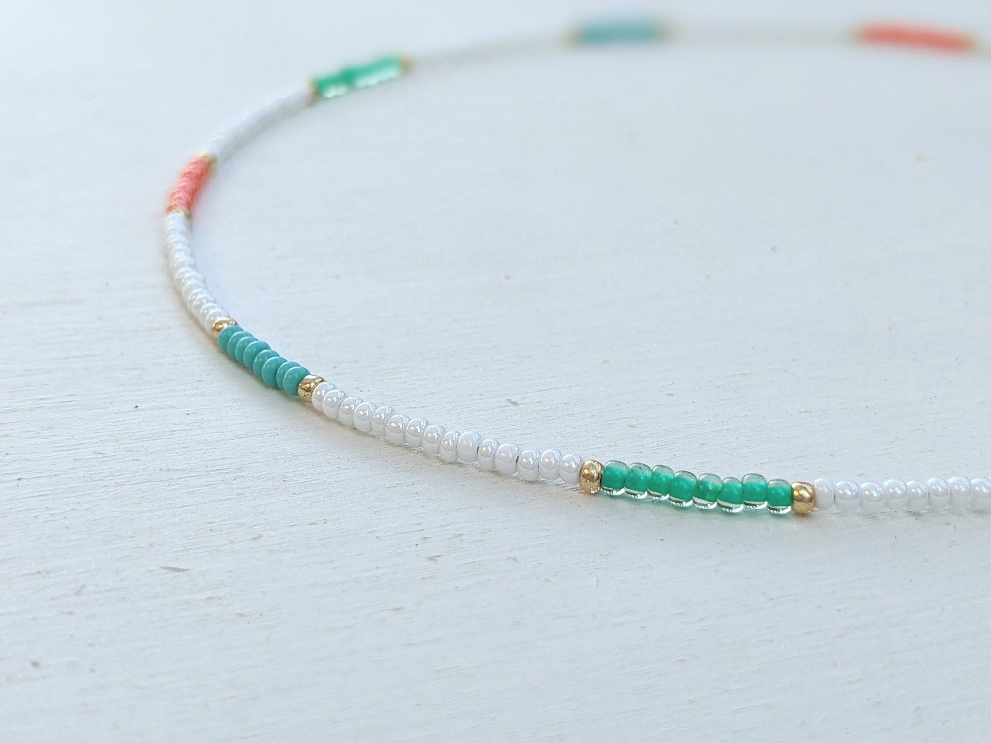 Coral Reef ⋆ Seed Bead Choker, Beach Choker, Colorful Choker, Seed Bead Necklace, Simple Bead Necklace, Layering Necklace, Summer Necklace