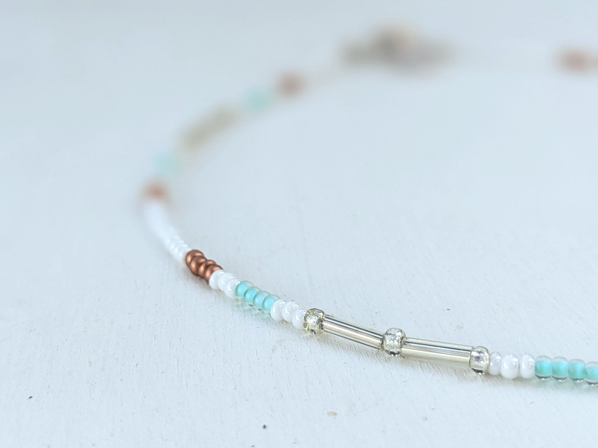 Bright Sky ⋆ Seed bead Necklace, Colorful Beaded Choker, Beach Choker, Dainty Beaded Necklace, Small Beaded Necklace, Seed Bead Choker