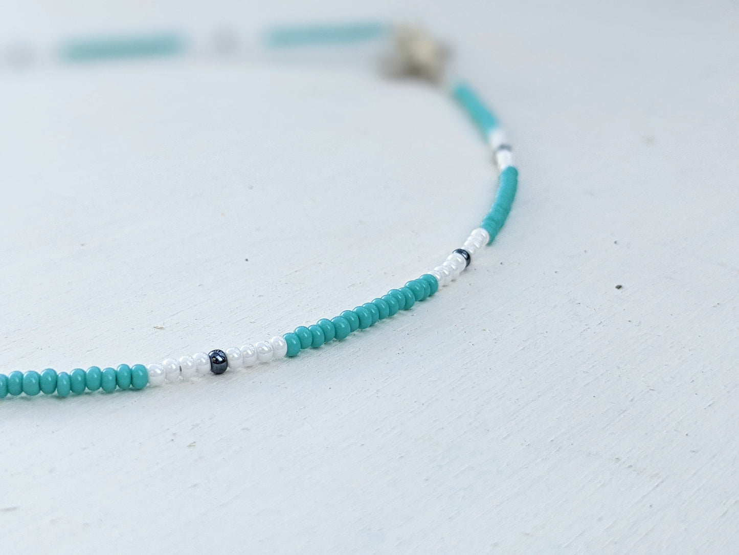 Surf ⋆ Seed Bead Choker, Blue Beaded Choker, Colorful Choker, Seed Bead Necklace, Beaded Choker, Beach Choker, Dainty Choker, Beachy Choker