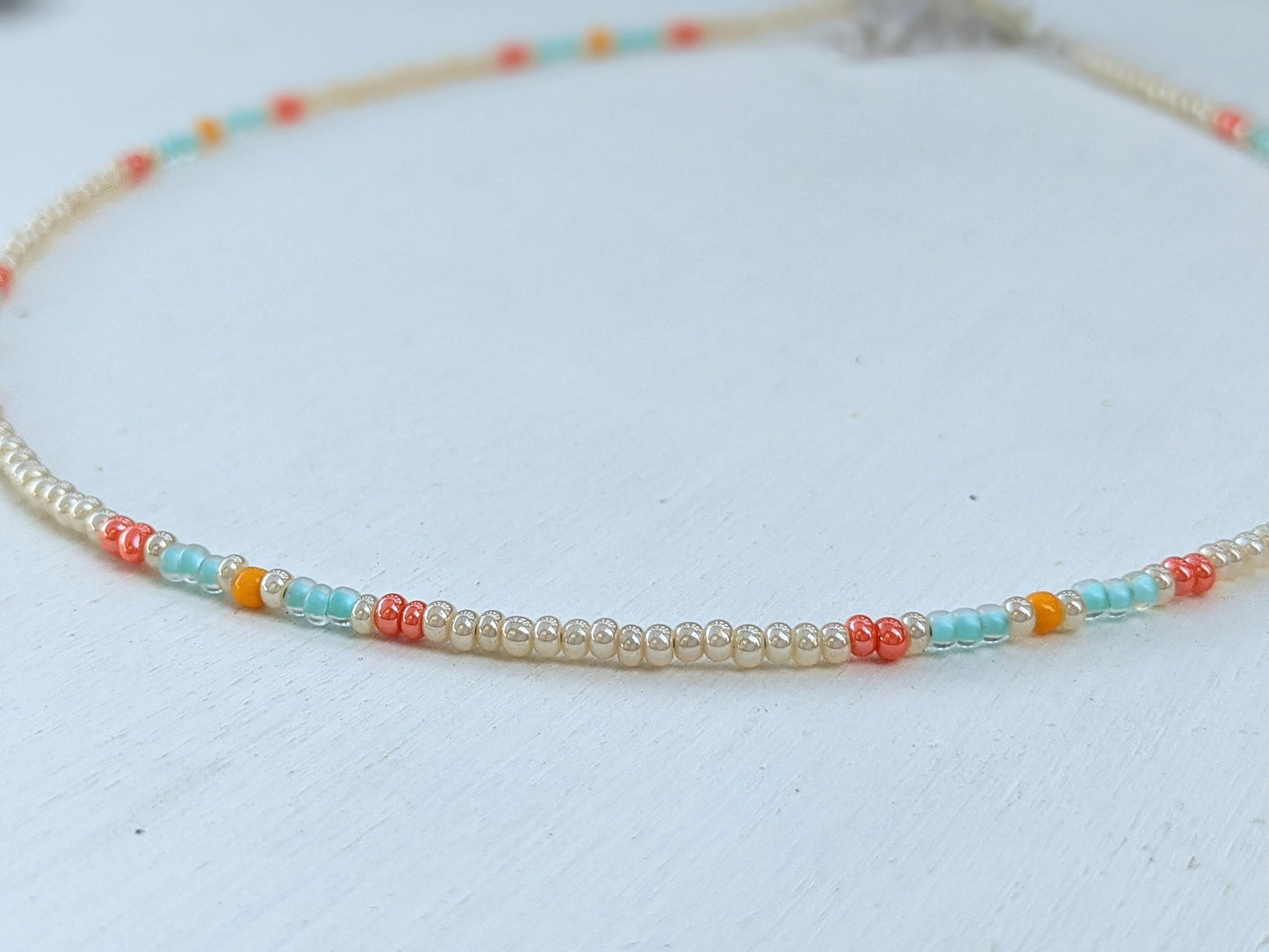 Salty Air ⋆ Seed Bead Choker, Colorful Beaded Choker, Small Bead Choker, Beach Choker, Seed Bead Necklace, Beaded Choker, Dainty Choker