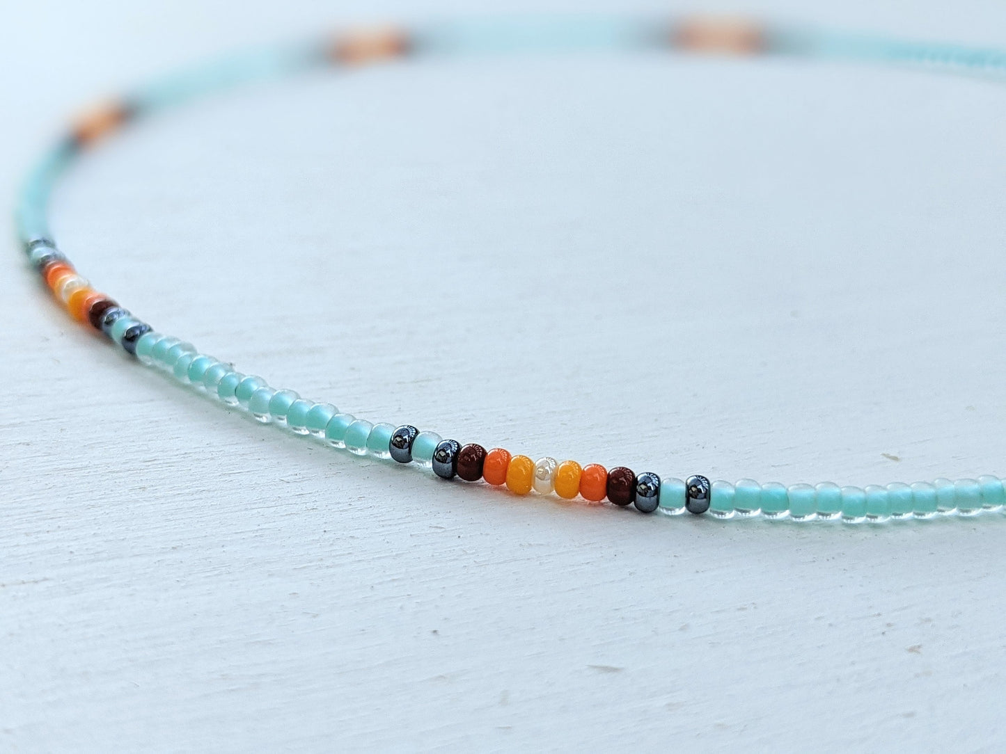 Coastal Breeze ⋆ Seed Bead Necklace, Seed Bead Choker, Choker Necklace, Colorful Choker, Beaded Choker, Seed Bead Jewelry, Beach Choker