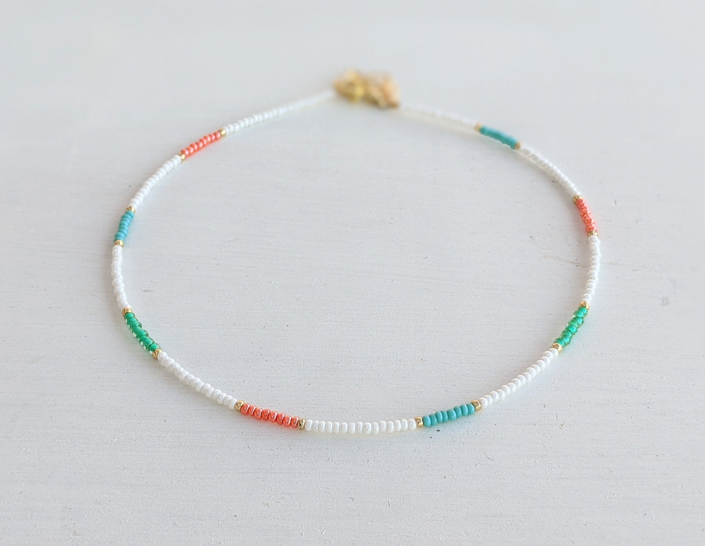 Coral Reef ⋆ Seed Bead Choker, Beach Choker, Colorful Choker, Seed Bead Necklace, Simple Bead Necklace, Layering Necklace, Summer Necklace