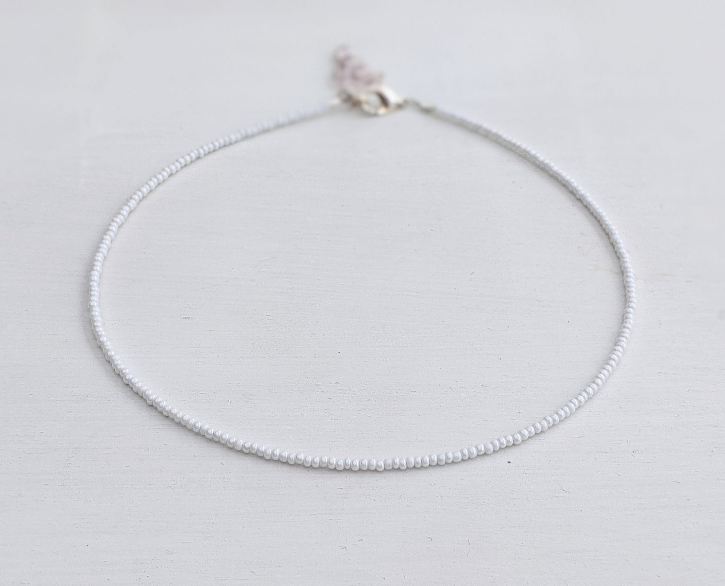 Snowflake ⋆ White Beaded Choker, Seed Bead Choker, Seed Bead Necklace, Beach Choker, Dainty Choker, Beaded Necklace, Simple Necklace, Choker