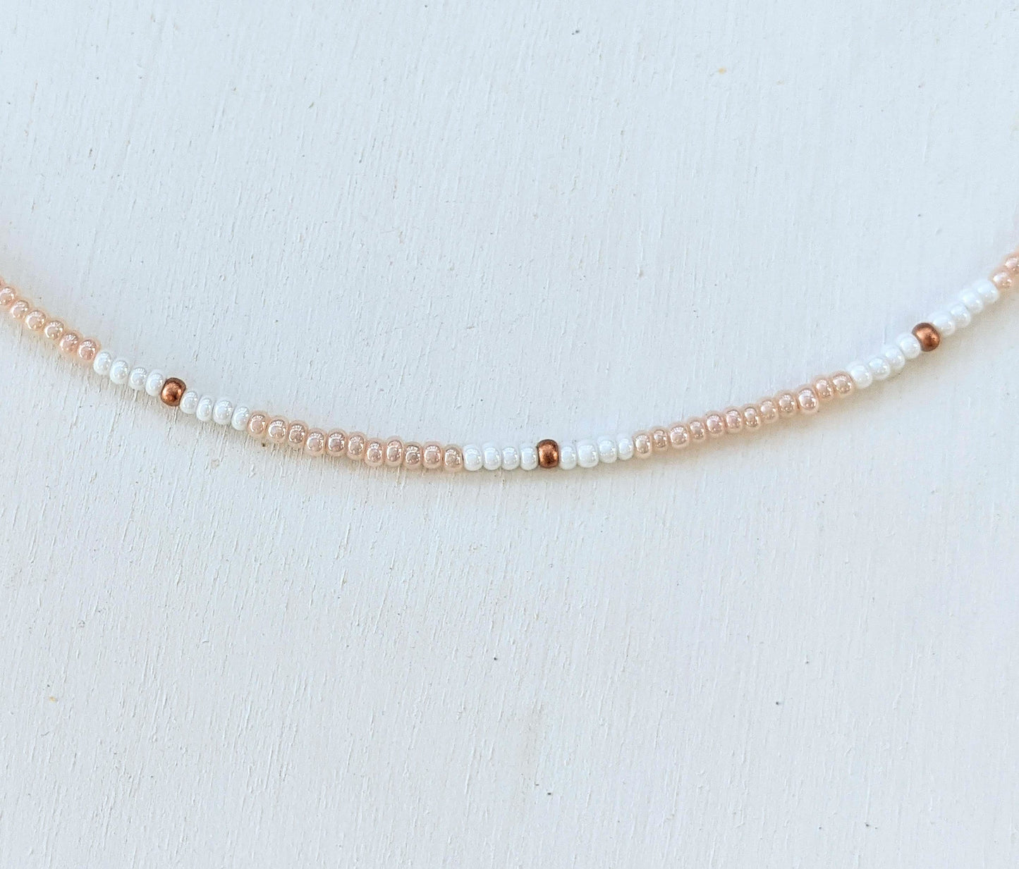 Beachy Pink ⋆ Seed Bead Choker, Beach Necklace, Dainty Beaded Necklace, Pink Necklace, Colorful Necklace, Seed Bead Necklace, Beaded Choker