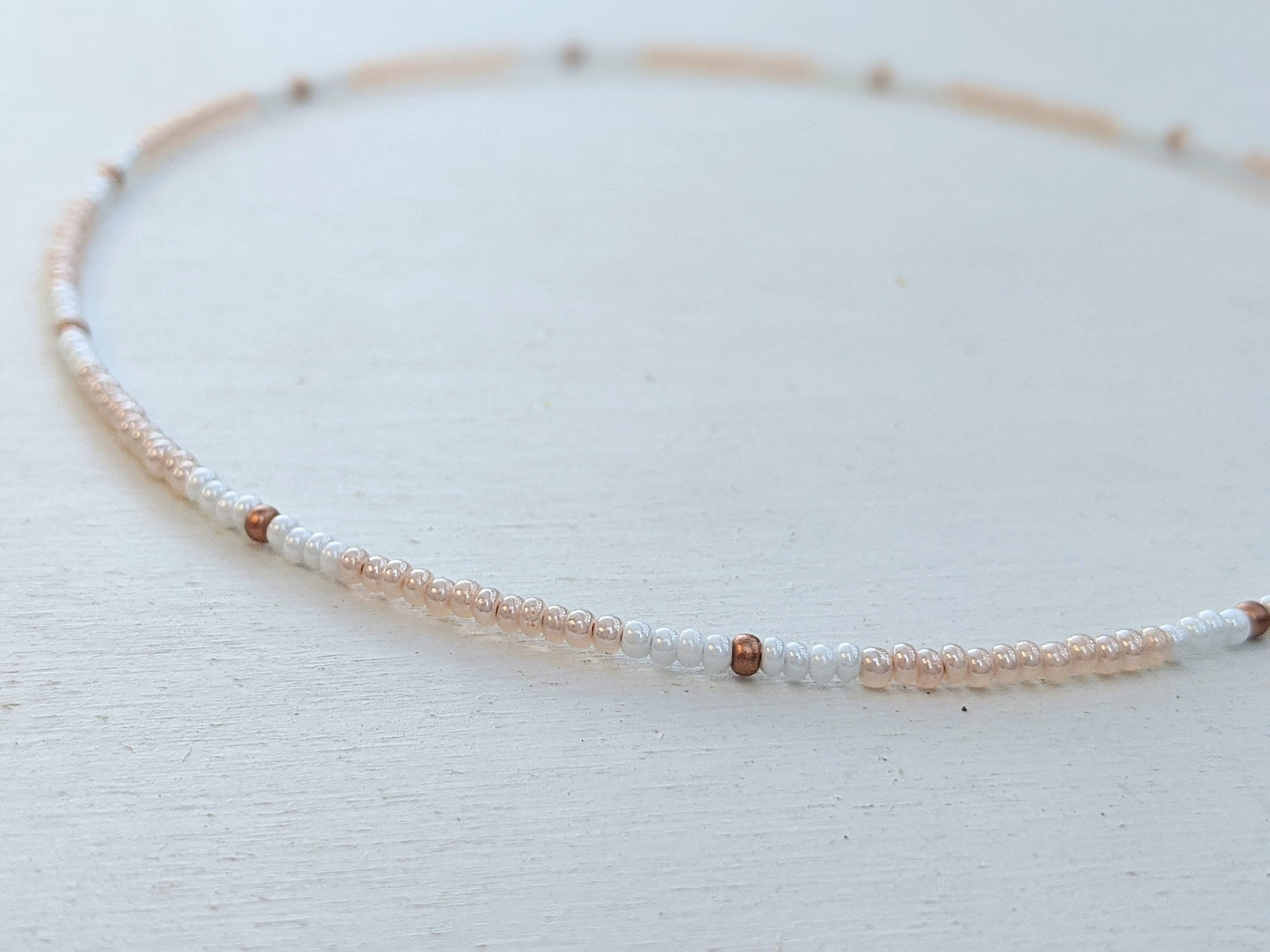 Beachy Pink ⋆ Seed Bead Choker, Beach Necklace, Dainty Beaded Necklace, Pink Necklace, Colorful Necklace, Seed Bead Necklace, Beaded Choker