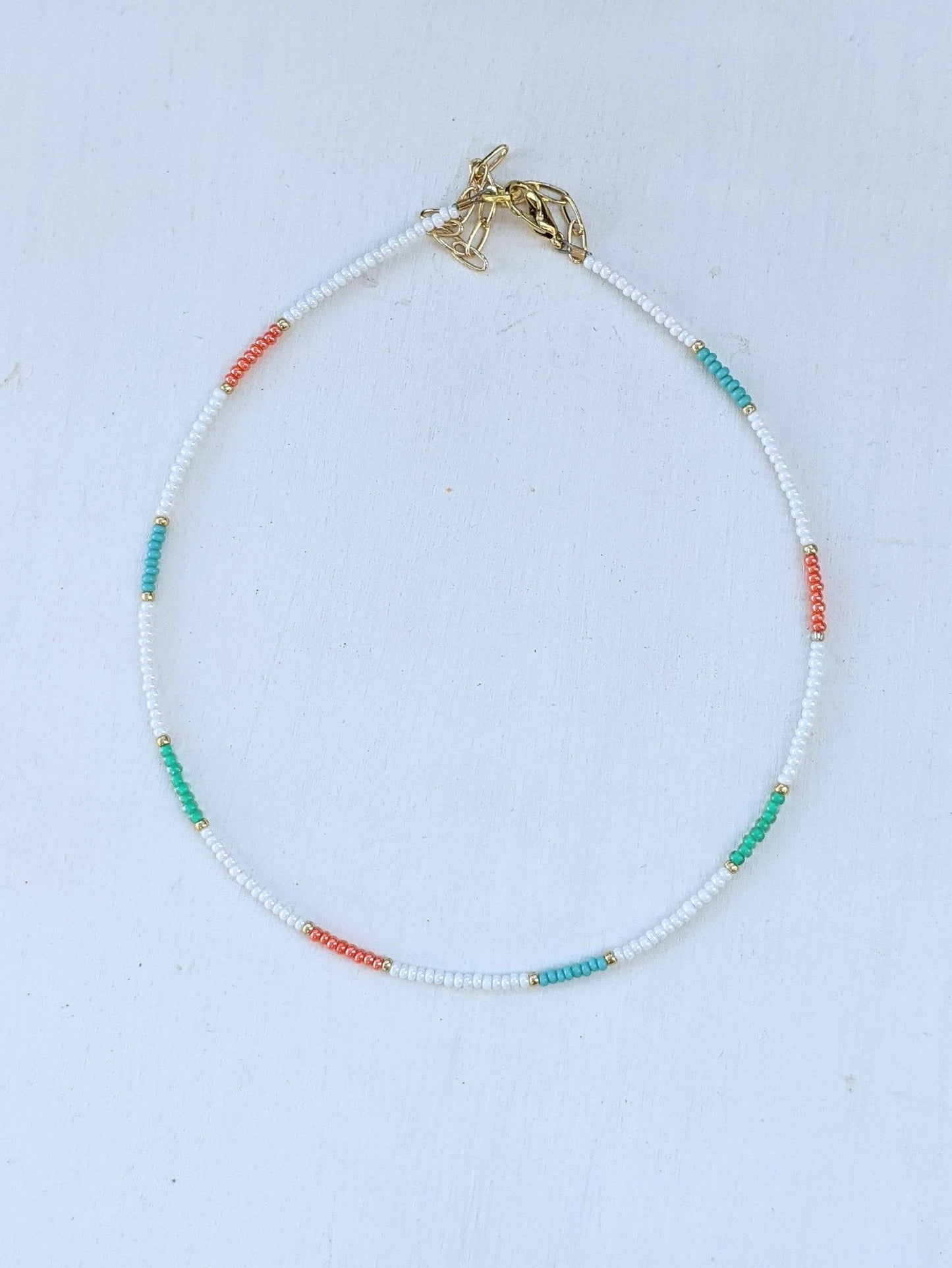 Coral Reef ⋆ Seed Bead Choker, Beach Choker, Colorful Choker, Seed Bead Necklace, Simple Bead Necklace, Layering Necklace, Summer Necklace