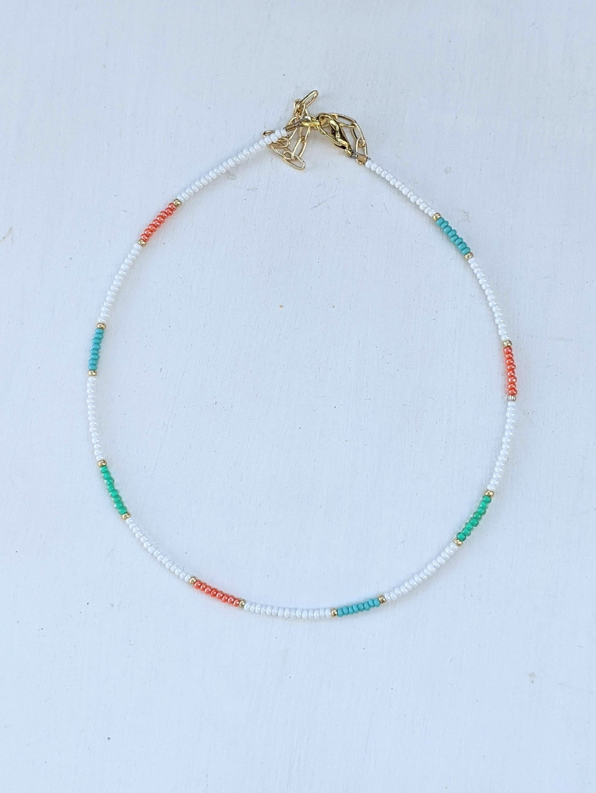 Coral Reef ⋆ Seed Bead Choker, Beach Choker, Colorful Choker, Seed Bead Necklace, Simple Bead Necklace, Layering Necklace, Summer Necklace