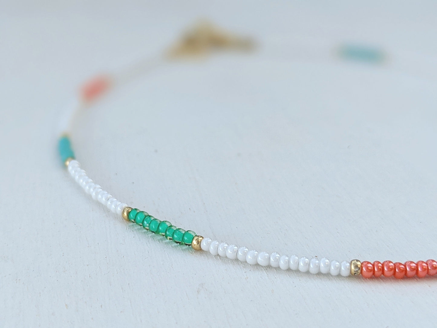 Beaded Surfer Necklace for Women Seed Bead Choker Colorful Beach Necklace Boho Summer Jewelry Handmade Layering Surfer Bead Necklace