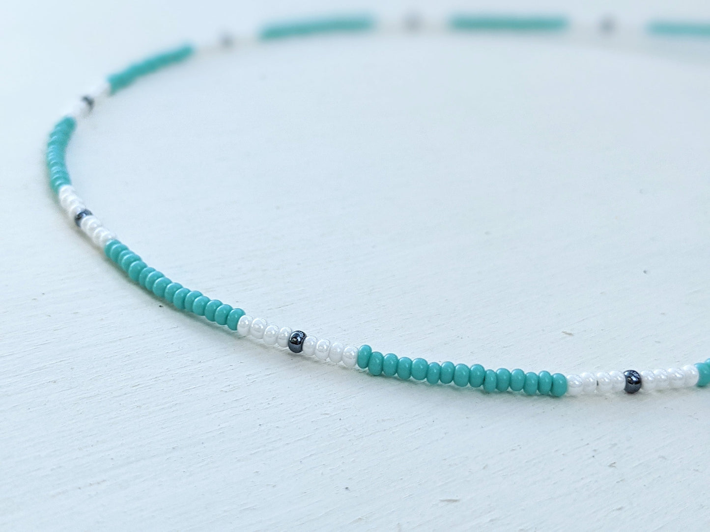 Surf ⋆ Seed Bead Choker, Blue Beaded Choker, Colorful Choker, Seed Bead Necklace, Beaded Choker, Beach Choker, Dainty Choker, Beachy Choker