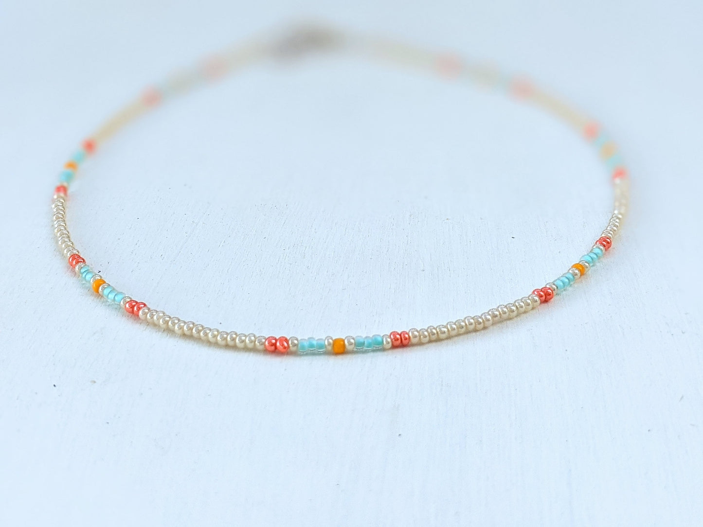 Salty Air ⋆ Seed Bead Choker, Colorful Beaded Choker, Small Bead Choker, Beach Choker, Seed Bead Necklace, Beaded Choker, Dainty Choker