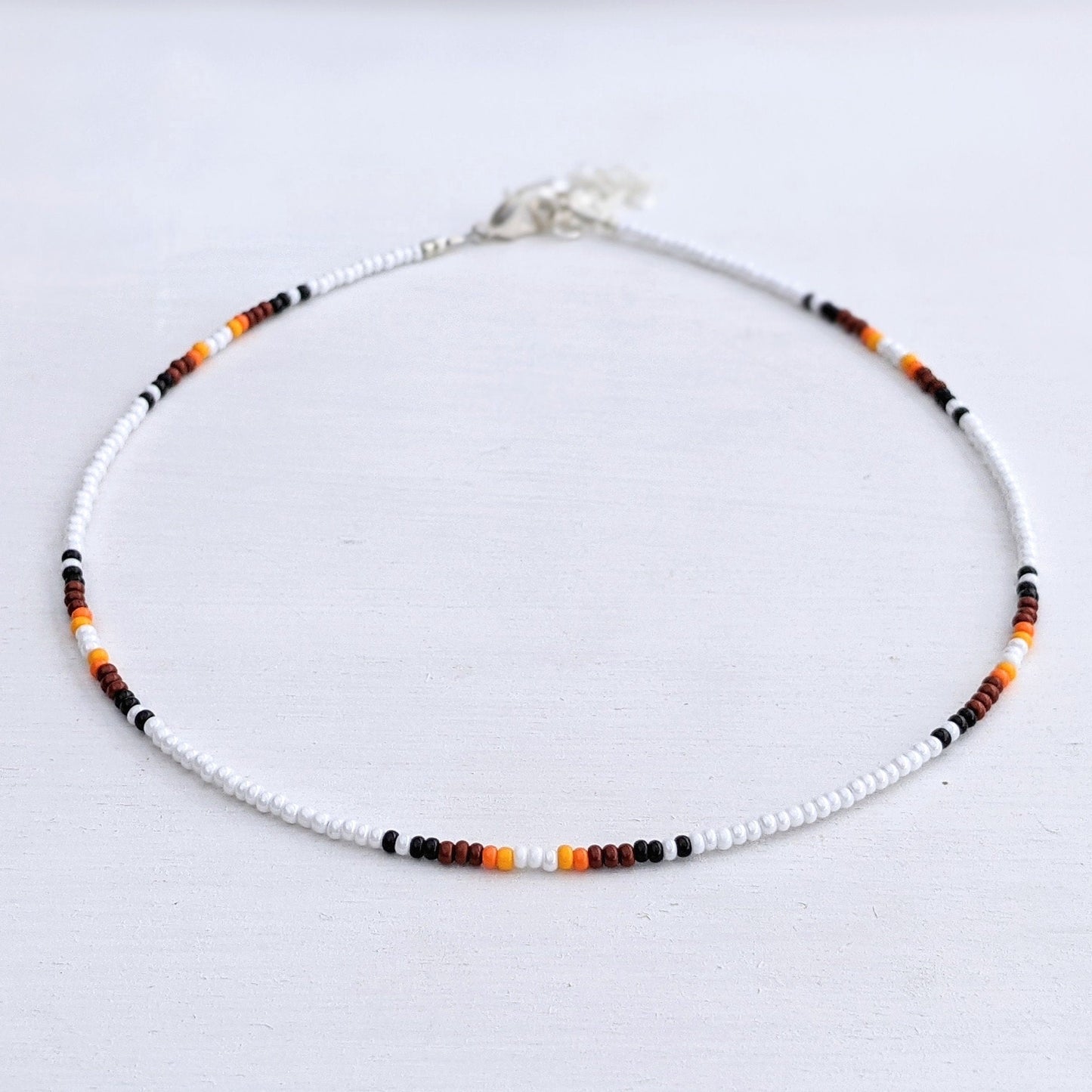 Western Sunset ⋆ Seed Bead Choker, Colorful Bead Choker, Dainty Choker, White Choker, Cowgirl Necklace, Beaded Necklace Seed Bead Necklace