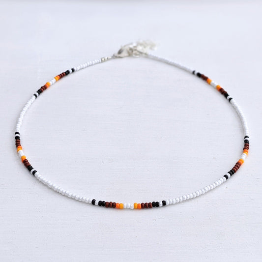 Western Sunset ⋆ Seed Bead Choker, Colorful Bead Choker, Dainty Choker, White Choker, Cowgirl Necklace, Beaded Necklace Seed Bead Necklace