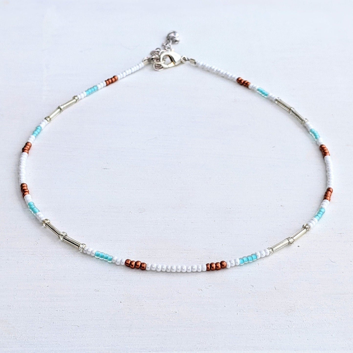 Bright Sky ⋆ Seed bead Necklace, Colorful Beaded Choker, Beach Choker, Dainty Beaded Necklace, Small Beaded Necklace, Seed Bead Choker