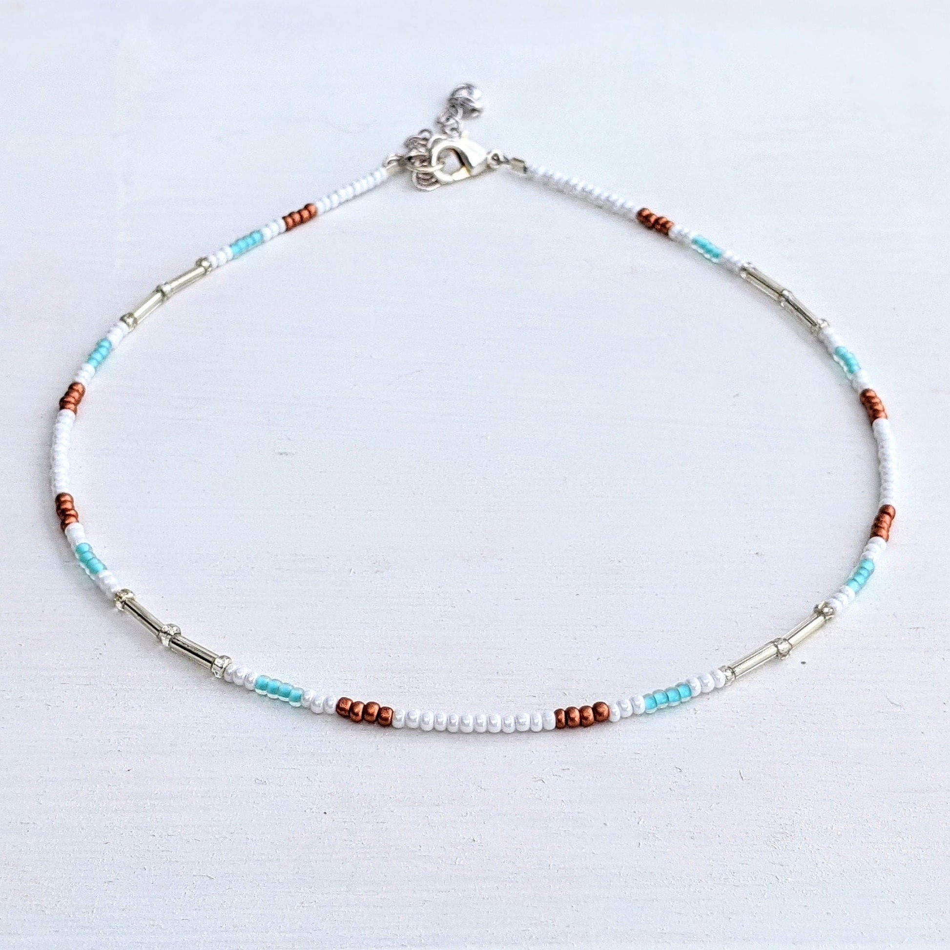 Bright Sky ⋆ Seed bead Necklace, Colorful Beaded Choker, Beach Choker, Dainty Beaded Necklace, Small Beaded Necklace, Seed Bead Choker