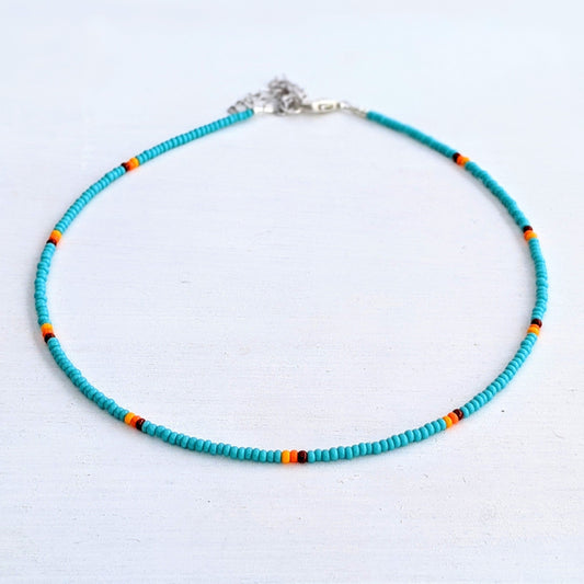 Aloha! ⋆ Seed Bead Necklace, Beach Necklace, Colorful Choker, Dainty Beaded Choker, Seed Bead Choker, Minimalist Beaded Necklace,