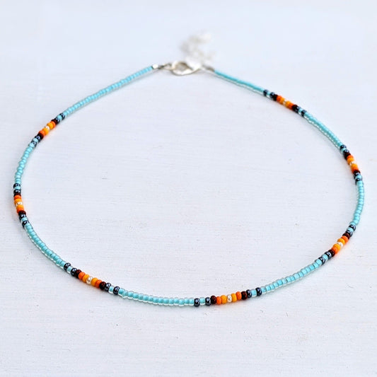 Coastal Breeze ⋆ Seed Bead Necklace, Seed Bead Choker, Choker Necklace, Colorful Choker, Beaded Choker, Seed Bead Jewelry, Beach Choker