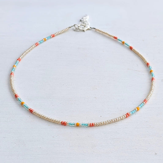 Salty Air ⋆ Seed Bead Choker, Colorful Beaded Choker, Small Bead Choker, Beach Choker, Seed Bead Necklace, Beaded Choker, Dainty Choker