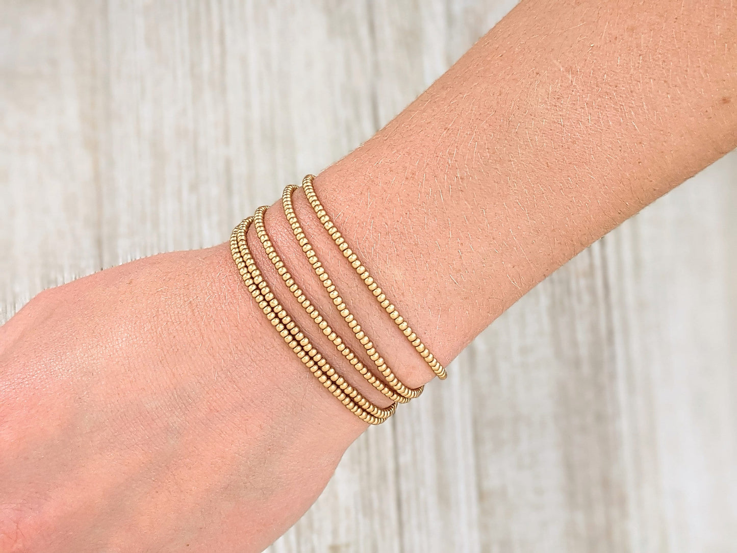 Minimalist Beaded Bracelet, Seed Bead Bracelet, Gold Bead Bracelet, Dainty Stretch Bracelet, Small Beaded Bracelet, Stacking Bracelets