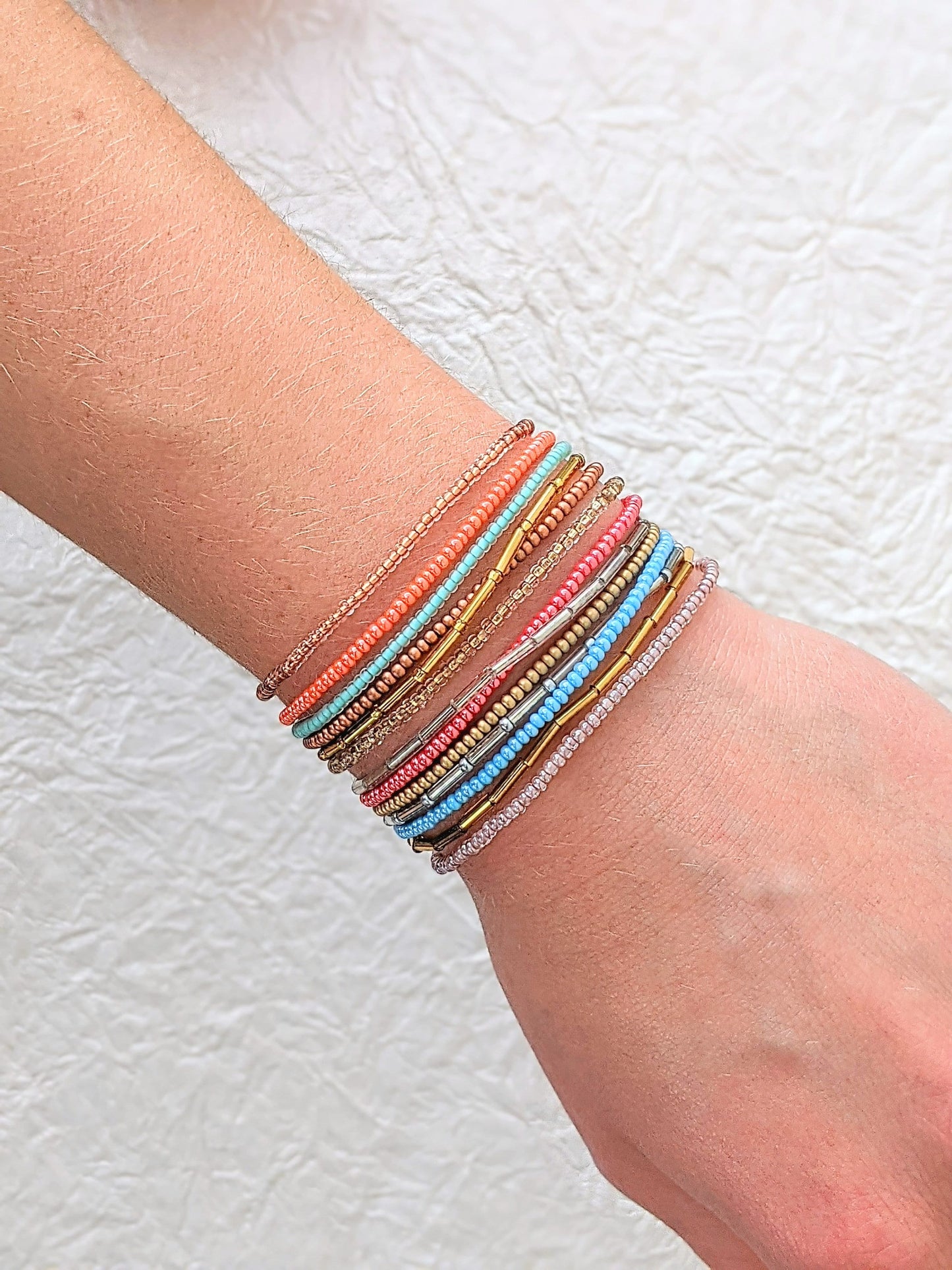 Bracelet Set, Seed Bead Bracelet, Stacking Bracelet, Small Beaded Bracelet, Colorful Bracelet, Stretch Bracelet, Bracelet Stack, Dainty