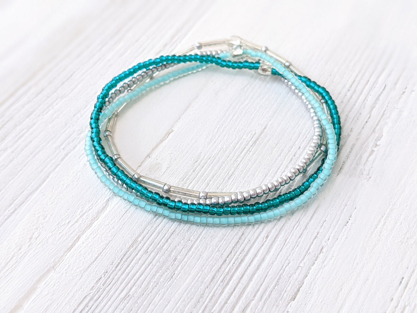 Bracelet Set, Seed Bead Bracelet, Minimalist Beaded Bracelet, Dainty Bracelet, Stretch Bracelet, Blue Bracelet, Stacking Bracelet, Beachy