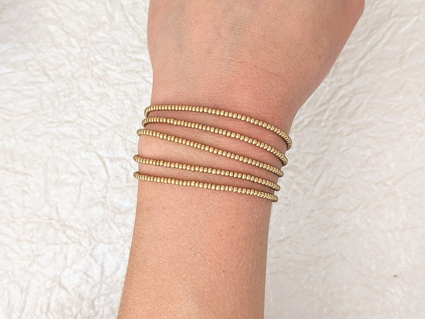 Minimalist Beaded Bracelet, Seed Bead Bracelet, Gold Bead Bracelet, Dainty Stretch Bracelet, Small Beaded Bracelet, Stacking Bracelets