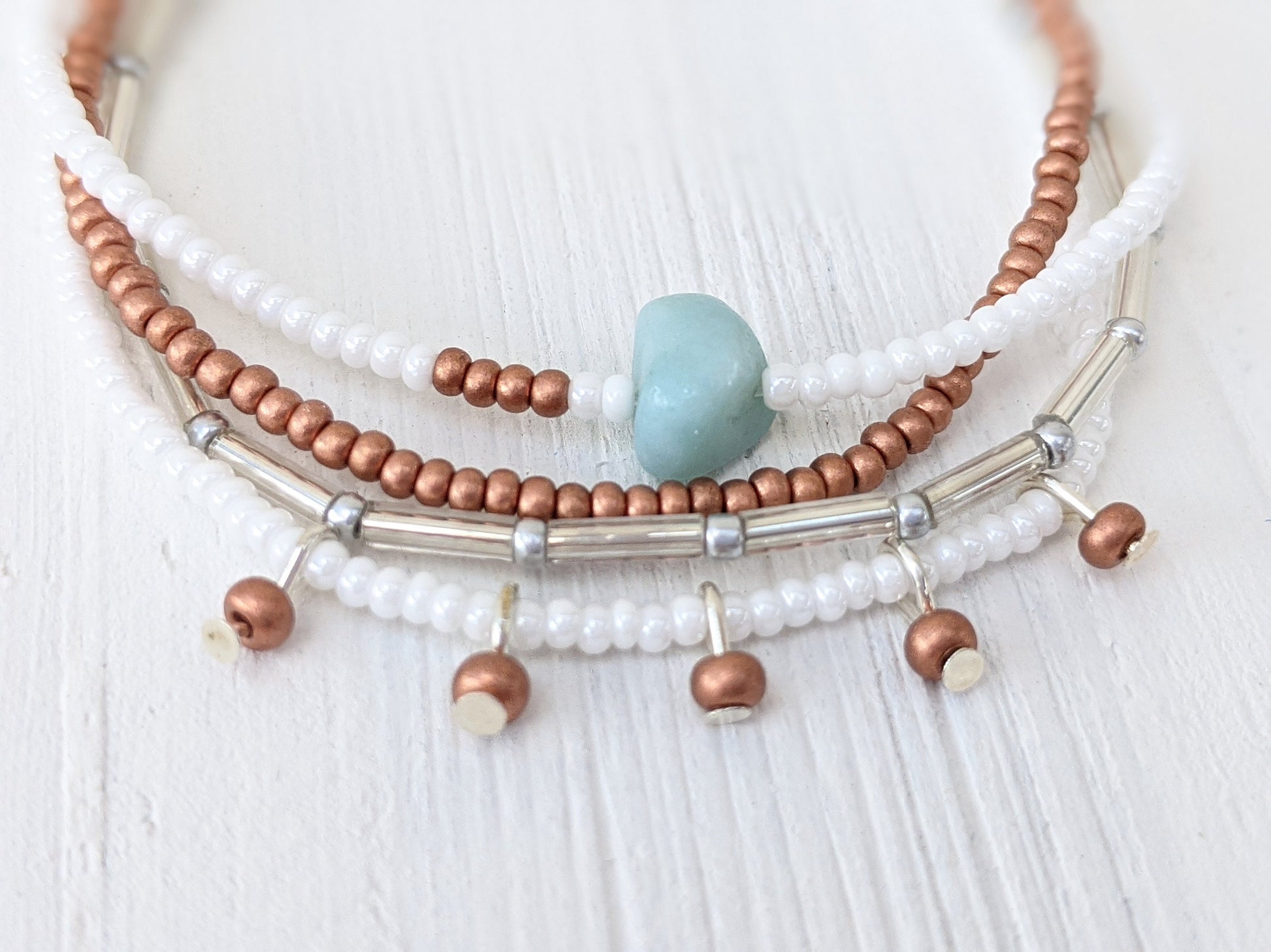 Seaside ⋆ Bracelet Set, Minimalist Beaded Bracelet, Dainty Bracelet, Simple Bracelet for Women, Stretch Bracelet, Seed Bead Bracelet