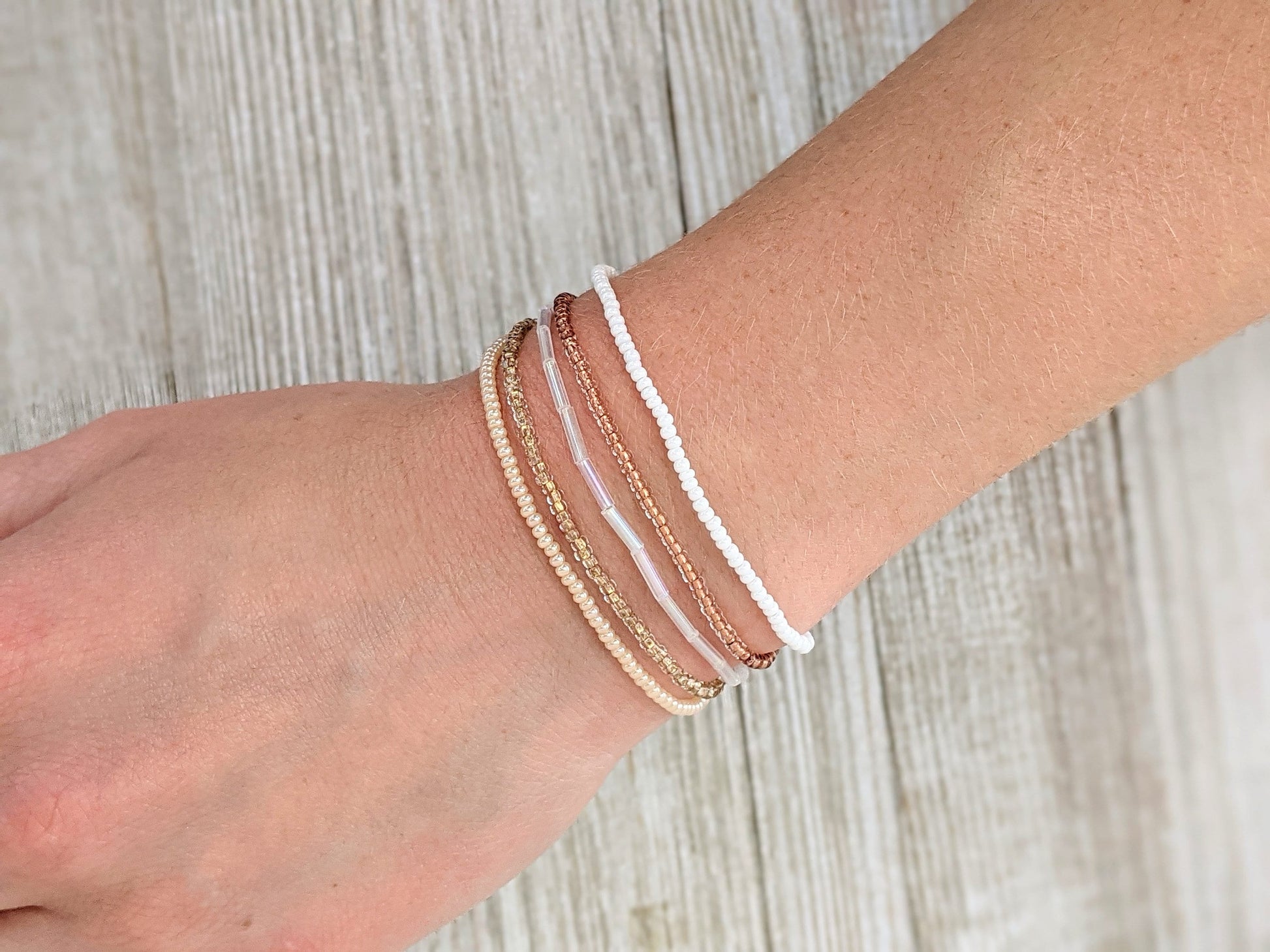 Bracelet Set, Stacking Bracelets, Minimalist Beaded Bracelet, Dainty Bracelet, Stretch Bracelet, Seed Bead Bracelet, Bracelet for Women