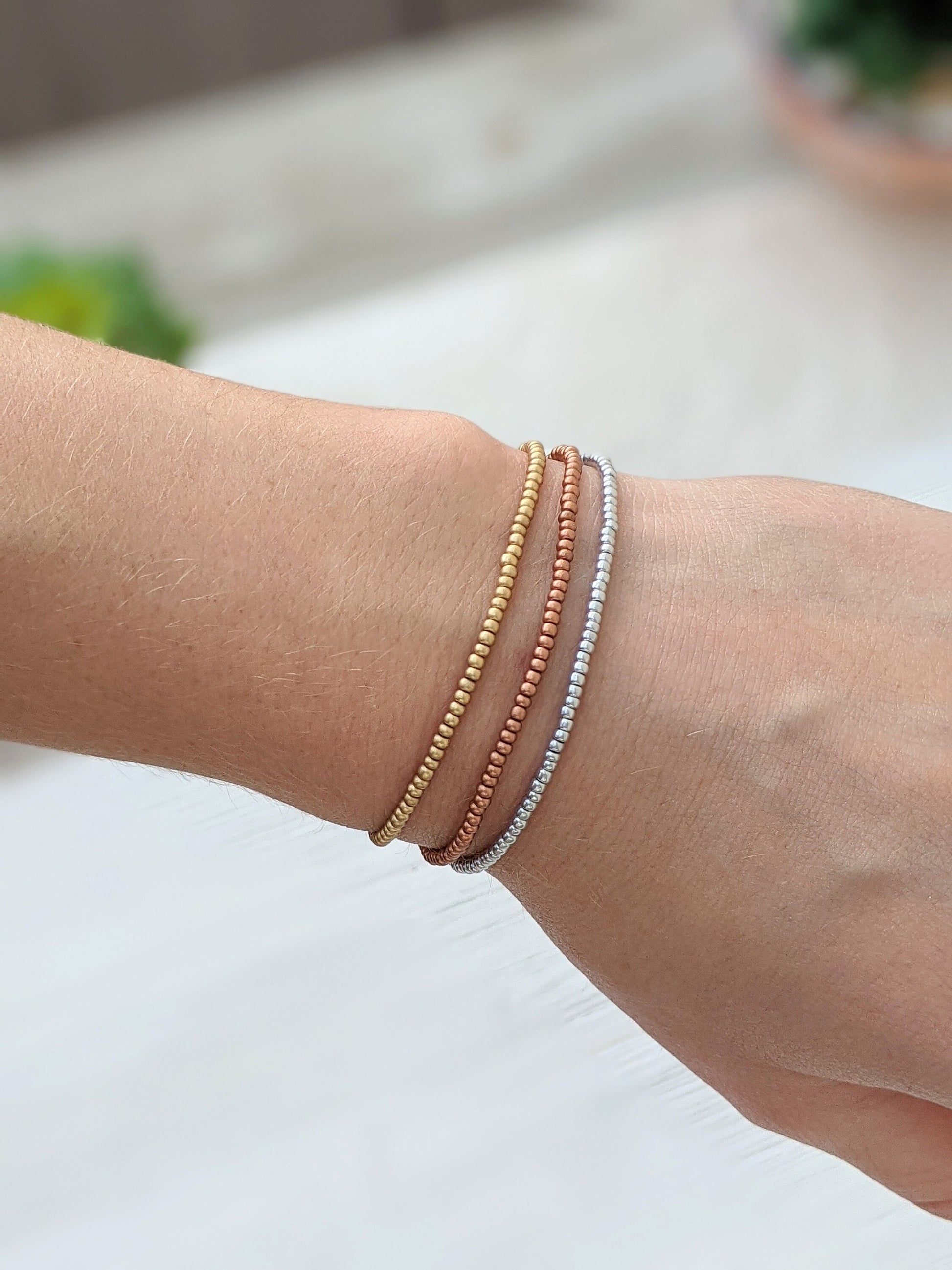 Bracelet Set, Stacking Bracelets, Minimalist Beaded Bracelet, Dainty Stretch Bracelet, Seed Bead Bracelet, Bracelet for Women