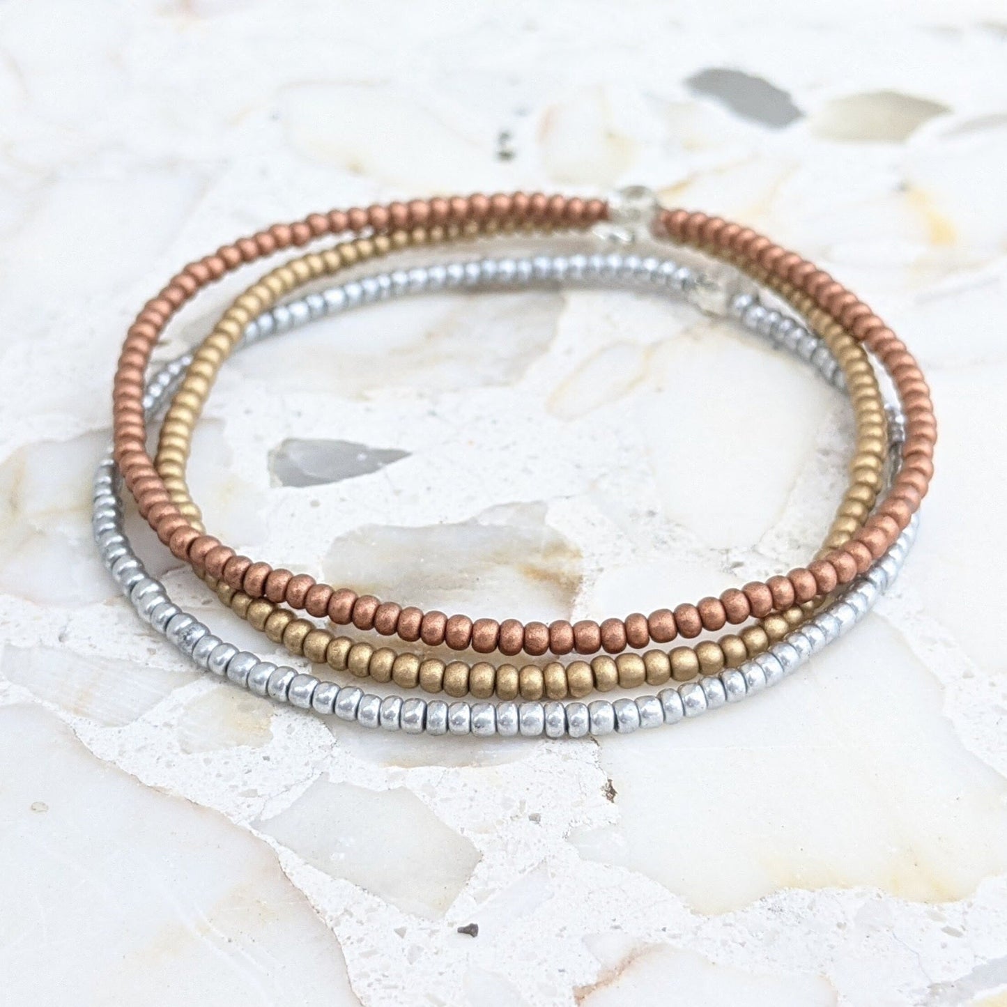 Bracelet Set, Stacking Bracelets, Minimalist Beaded Bracelet, Dainty Stretch Bracelet, Seed Bead Bracelet, Bracelet for Women