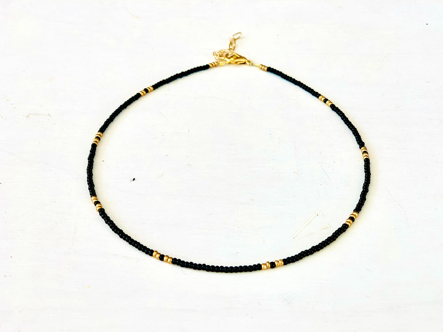 Black and Gold Choker, Seed Bead Choker, Dainty Beaded Choker, Seed Bead Necklace, Choker Necklace, Beaded Choker, Small Beaded Necklace