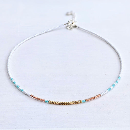 Seashore ⋆ Seed Bead Choker, Beach Necklace, Colorful Choker, Seed Bead Necklace, Dainty Beaded Necklace, Minimalist Choker, Beaded Choker