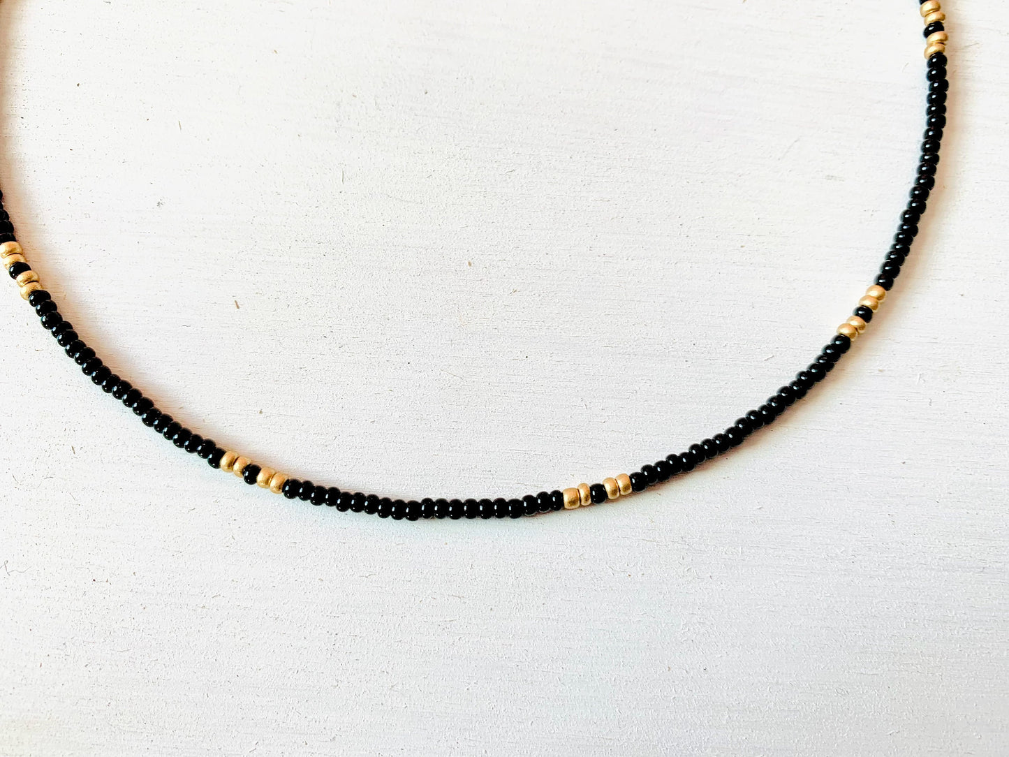 Black and Gold Choker, Seed Bead Choker, Dainty Beaded Choker, Seed Bead Necklace, Choker Necklace, Beaded Choker, Small Beaded Necklace